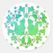 Joy Eekhoorns met Bloemen Animal Art Sticker (Voorkant)