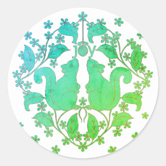 Joy Eekhoorns met Bloemen Animal Art Sticker