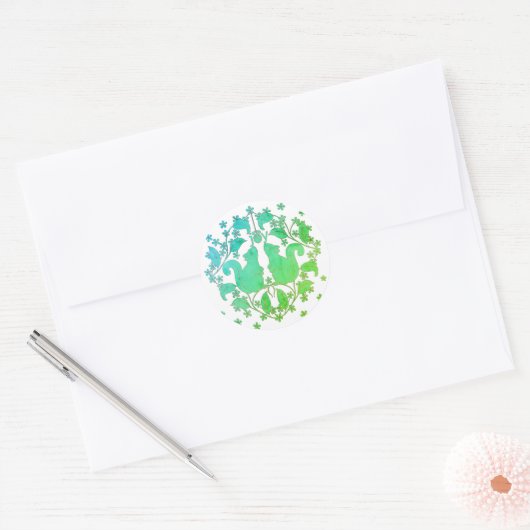 Joy Eekhoorns met Bloemen Animal Art Sticker (Envelop)