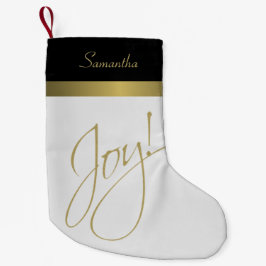Joy! Eenvoudig Elegant Gold Black & White Kleine Kerstsok