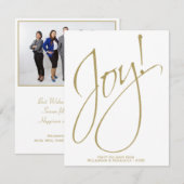 Joy! Eenvoudig elegant Gold & White Small Business Feestdagenkaart (Voorkant / Achterkant)