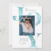 Joy Elegant Kerstmis Bloemen Typografie Foto Feestdagenkaart (Voorkant)