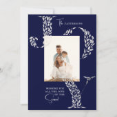 Joy Elegant Kerstmis Bloemen Typografie Foto Feestdagenkaart (Voorkant)