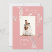 Joy Elegant Kerstmis Bloemen Typografie Foto Feestdagenkaart (Voorkant)