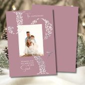 Joy Elegant Kerstmis Bloemen Typografie Foto Feestdagenkaart