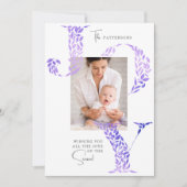 Joy Elegant Kerstmis Bloemen Typografie Foto Feestdagenkaart (Voorkant)