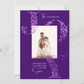 Joy Elegant Kerstmis Bloemen Typografie Foto Feestdagenkaart (Voorkant)