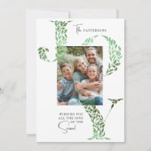 Joy Elegant Kerstmis Bloemen Typografie Foto Feestdagenkaart (Voorkant)