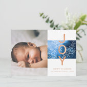 Joy| Elegant Moderne kerstfotofeestkaart Feestdagenkaart (Staand voorkant)