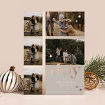 Joy Elegant Pset 5 Family Foto Pset Collage Folie Feestdagenkaart<br><div class="desc">Verspreid het plezier van dit vakantieseizoen met onze elegante folie en plaid 5 fotocollage vakantiekaart. Het ontwerp is voorzien van "Joy" in vetgedrukte elegante folie letters. De foto wordt geplaatst binnen het vlakpatroonontwerp met de brievenbekleding. Personaliseer uw gezin met de handtekening en het jaar. Ontwerp door de papiermachine.</div>