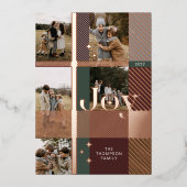 Joy Elegant Pset 5 Family Foto Pset Collage Folie Feestdagenkaart (Voorkant)