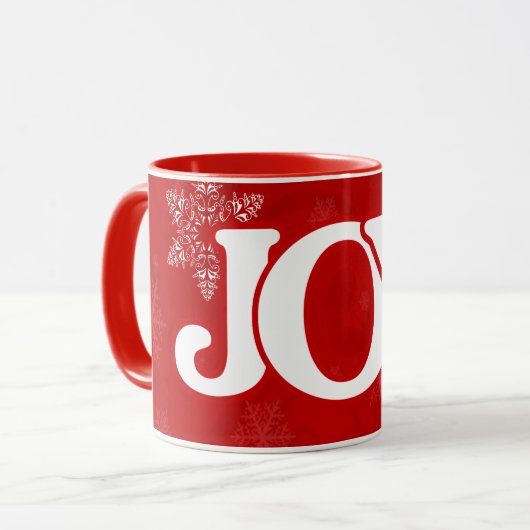JOY Elegant Red Kerstmis Mok (Voorkant links)