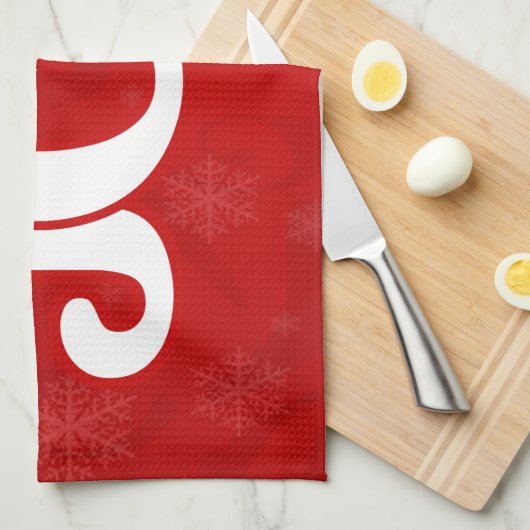 JOY Elegant Red Snowflake Patroon Kerstmis Theedoek (Quarter Fold)