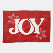 JOY Elegant Red Snowflake Patroon Kerstmis Theedoek (Horizontaal)