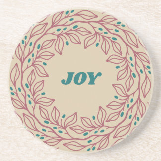 Joy Elegant Vintage Kerst grillige Bloemen Zandsteen Onderzetter