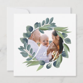 Joy Elegant Waterverf Winter Foliage Wreatfoto Feestdagenkaart