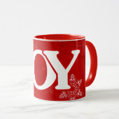 JOY Elegante Rode Kerst Mok (Voorkant rechts)