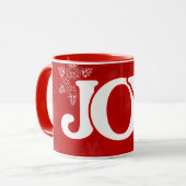 JOY Elegante Rode Kerst Mok (Voorkant links)