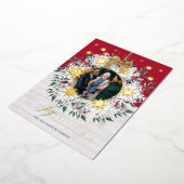 Joy Eleved Photo Snowflake Wreath White Shiplap Folie Feestdagenkaart (Gedraaid)