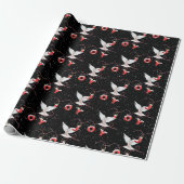 Joy en Dove op Black Cadeaupapier (Uitgerold)