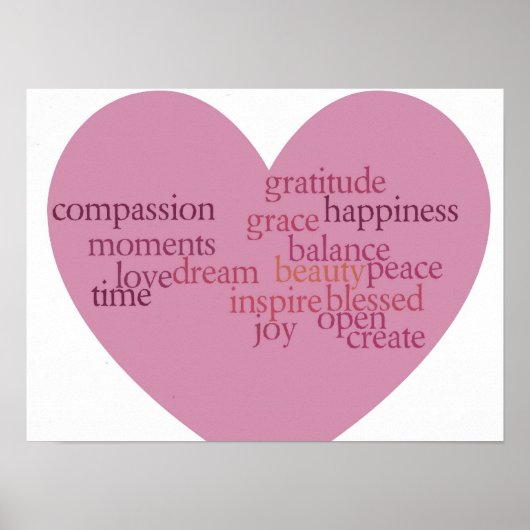 Joy en Gratitude Heart Poster (Voorkant)