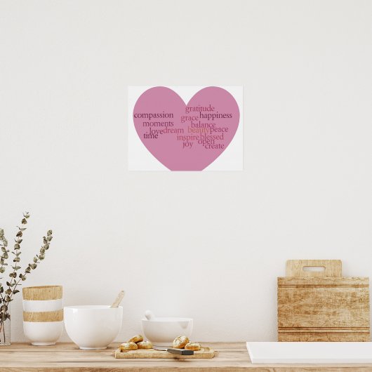 Joy en Gratitude Heart Poster (Keuken)