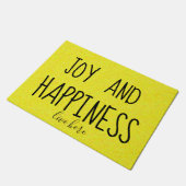 JOY en HAPPINESS wonen hier in de prachtige Geel Deurmat (Schuin)