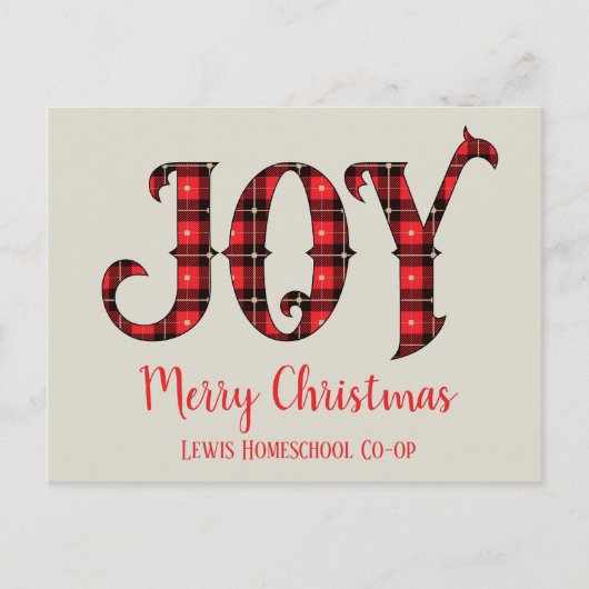 Joy en Merry Kerstmis van Homeschool Co op Briefkaart (Voorkant)