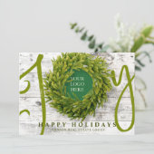 Joy en Pine met de Moderne Rustige Zaken van de Lo Feestdagenkaart (Staand voorkant)