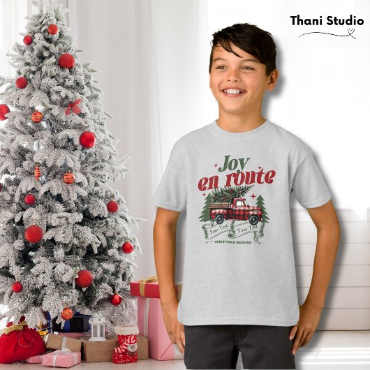 Joy en route Christmas Begins Truck & X-Mas Tree T-shirt