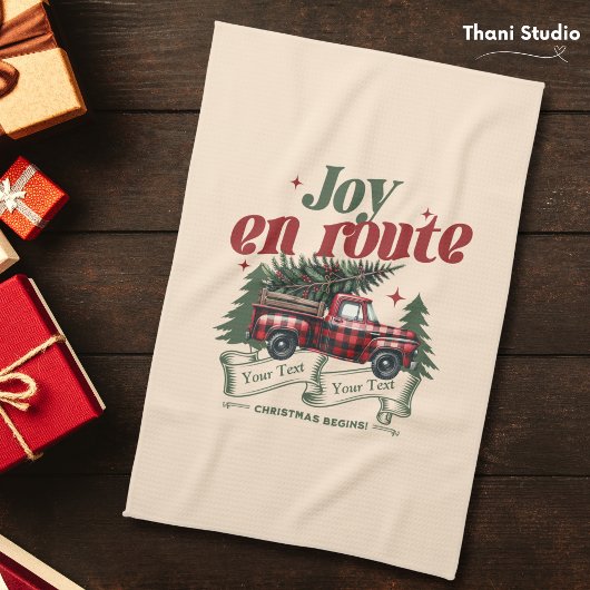 Joy en route Christmas Begins Truck & X-Mas Tree Theedoek