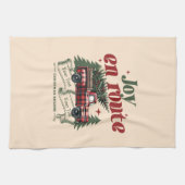 Joy en route Christmas Begins Truck & X-Mas Tree Theedoek (Horizontaal)