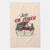 Joy en route Christmas Begins Truck & X-Mas Tree Theedoek (Verticaal)