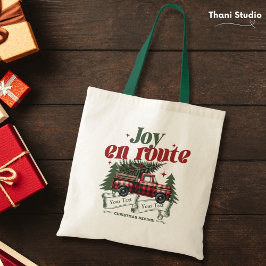 Joy en route Christmas Begins Truck & X-Mas Tree Tote Bag