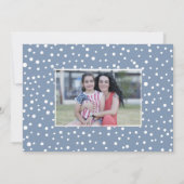 Joy en sneeuw stoffige blauwe kerstavond feestdagenkaart (Achterkant)