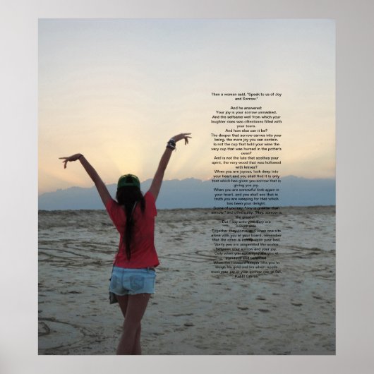 Joy en Sorrow van Kahlil Gibran Poster (Voorkant)