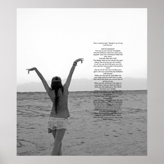 Joy en Sorrow van Kahlil Gibran Poster (Voorkant)