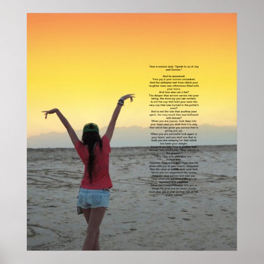 Joy en Sorrow van Kahlil Gibran Poster (Voorkant)