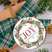 Joy Familienaam Kerstkrans Ronde Sticker