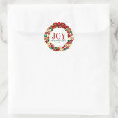 Joy Familienaam Kerstkrans Ronde Sticker (Tas)