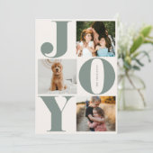 Joy Family Holiday Collage Fotokaarten Feestdagenkaart (Staand voorkant)