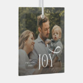 Joy Family Photo Christmas  Glas Ornament (Voorkant Rechts)