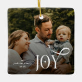 Joy Family Photo Christmas  Keramisch Ornament (Voorkant)