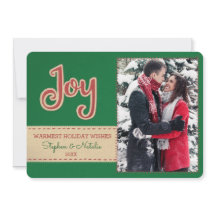 Joy | Faux Felt Embroidery 1 Photo Holiday