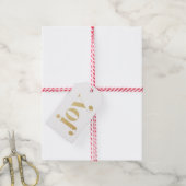 Joy Faux Gold Glitter Typografie | feestdag Cadeaulabel (Met Touw)