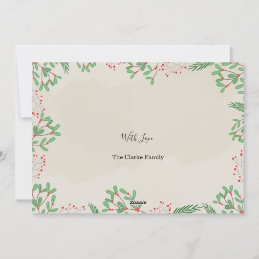 Joy Faux Gold Script Feestdagenkaart (Achterkant)