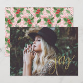 Joy Faux Goud Schrift Feestdagenkaart (Voorkant / Achterkant)