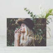 Joy Faux Goud Schrift Feestdagenkaart (Staand voorkant)