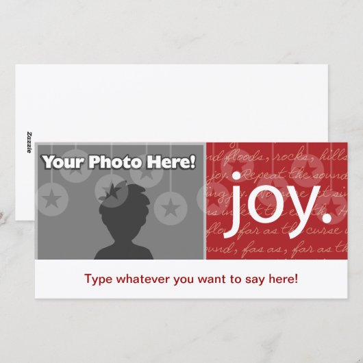 "Joy" Feestdagenkaart (Voorkant / Achterkant)