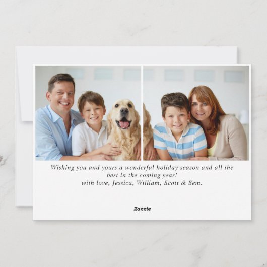 JOY Festieve Hulst Kerst Bes Wreath Kerstmis 2 Fot Feestdagenkaart (Achterkant)